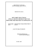 Phát triển việc sử dụng công cụ chuyển nhượng ở việt nam trong điều kiện hội nhập tài chính quốc tế