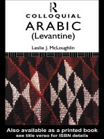 colloquial arabic (levantine) the complete course for beginners