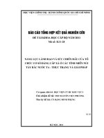 Năng lực lãnh đạo và sức chiến đấu của tổ chức cơ sở đảng cấp xã ở các tỉnh miền núi tây bắc nước ta