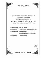 Nghiên cứu đề xuất các giải pháp điều tiết thị trường nhằm phát triển kinh tế bền vững