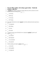 Tìm từ đồng nghĩa với từ được gạch chân - Trình độ TOEFL, Bài số 6 ppt