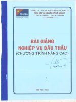 Bài Giảng Nghiệp Vụ Đấu Thầu - Chương Trình Nâng cao