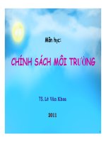 CHÍNH SÁCH MÔI TRƯỜNG - Chương 2: Cơ sở lý thuyết chính sách môi trường pptx