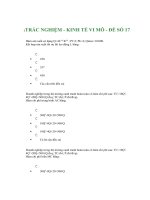 TRẮC NGHIỆM - KINH TẾ VI MÔ - ĐỀ SỐ 17 ppt