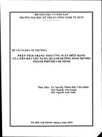 Đề tài : Phân tích trạng thái ứng suất biến dạng của nền đất yếu xung quanh đường hầm metro thành phố hồ chí minh