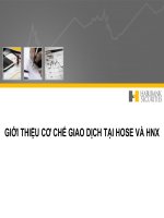cơ chế giao dịch tại sàn chứng khoán