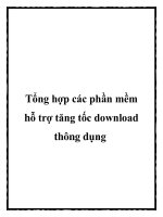 Tổng hợp các phần mềm hỗ trợ tăng tốc download thông dụng pdf