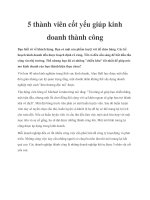 5 thành viên cốt yếu giúp kinh doanh thành công ppt