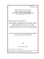 hoàn thiện và triển khai công nghệ vi nhân giống bạch đàn năng suất trồng rừng và sản xuất ở vùng nam trung bộ