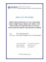 phân tích, đánh giá và các giải pháp hoàn thiện hoạt động vốn bằng tiền gửi thanh toán tại ngân hàng thương mại cổ phần, chi nhánh tân bình