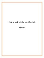 Chia sẻ kinh nghiệm học tiếng Anh hiệu quả. doc