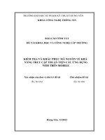 BÁO CÁO:KIỂM TRA VÀ KHẮC PHỤC MÃ NGUỒN VỀ KHẢ NĂNG TRUY CẬP THUẬN TIỆN CÁC ỨNG DỤNG WEB TRÊN MOBILE