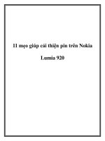 11 mẹo giúp cải thiện pin trên Nokia Lumia 920. pptx