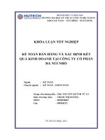 kế toán bán hàng và xác định kết quả kinh doanh tại công ty cổ phần đá núi nhỏ