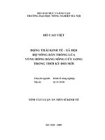 Động thái kinh tế - xã hội hộ nông dân trồng lúa vùng đồng bằng sông Cửu Long trong thời kỳ đổi mới