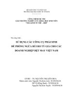 Sử dụng các công cụ phái sinh để phòng ngừa rủi ro tỷ giá cho các doanh nghiệp dệt may việt nam
