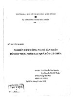 Nghiên cứu công nghệ sản xuất đồ hộp mực nhồi rau quả sốt cà chua