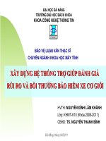 Mặc định xây dựng hệ thống trợ giúp đánh giá rủi ro và bồi thường bảo hiểm xe cơ giới( thuyết trình)