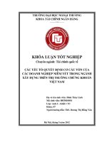 các yếu tố quyết định cơ cấu vốn của các doanh nghiệp niêm yết trong ngành xây dựng trên thị trường chứng khoán việt nam