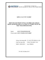 một số giải pháp nhằm nâng cao hiệu quả hoạt động kinh doanh của công ty tnhh thương mại dịch du lịch việt thái bình dương