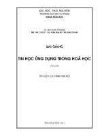Bài giảng tin học ứng dụng trong hóa học - Đại học Thái Nguyên doc