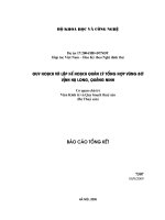 Dự án : Quy hoạch và lập kế hoạch quản lý tổng hợp vùng bờ vịnh hạ long, quảng ninh