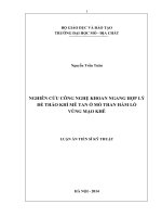 Nghiên cứu công nghệ khoan ngang hợp lý để tháo khí Mêtan ở mỏ than hầm lò vùng Mạo Khê