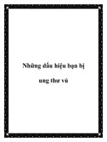 Những dấu hiệu bạn bị ung thư vú pdf