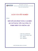 một số giải pháp nâng cao hiệu quả sử dụng vốn kinh doanh tại công ty tnhh thép tân thắng lợi