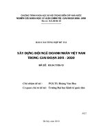 Xây dựng đội ngũ doanh nhân việt nam trong giai đoạn 2011 2020