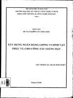 Xây dựng ngân hàng giống vi sinh vật phục vụ cho công tác giảng dạy