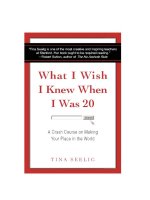 What I Wish I Knew When I Was 20: A Crash Course on Making Your Place in the World by Tina Seelig