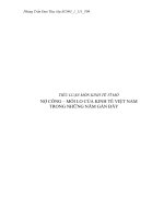 nợ công – mối lo của kinh tế việt nam trong những năm gần đây