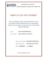 nâng cao hiệu quả việc thực hiện thủ tục hải quan điện tử đối với hàng hóa xuất nhập khẩu thương mại tại chi cục hải quan tân cảng thành phố hồ chí minh