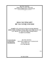 Nghiên cứu sản xuất giấy in sách chỉ dẫn sử dụng bột giấy hiệu suất cao tẩy trắng từ nguyên liệu gỗ bạch đàn và keo tai tượng