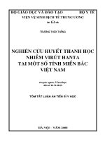 Nghiên cứu huyết thanh học nhiễm virút Hanta tại một số tỉnh miền Bắc Việt Nam