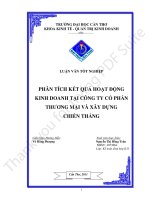 phân tích kết quả hoạt động kinh doanh tại công ty cổ phần thương mại và xây dựng chiến thắng