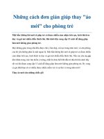 Những cách đơn giản giúp thay 