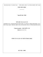 Nghiên cứu thành phần hoá học và hoạt tính sinh học của polysacarit từ một số loài rong nâu ở tỉnh Khánh Hoà