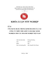 Ứng dụng blog trong kinh doanh của các công ty trên thế giới và bài học kinh nghiệm cho các doanh nghiệp Việt Nam.