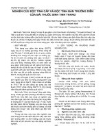 Nghiên cứu độc tính cấp và độc tính bán trường diễn của bài thuốc Sinh Tinh Thang potx