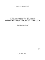 Các giải pháp tiếp tục hoàn thiện thể chế môi trường kinh doanh của việt nam