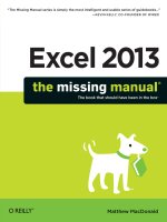 oreilly excel 2013, the missing manual