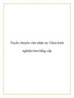 Tuyển chuyên viên nhân sự: Chọn kinh nghiệm hơn bằng cấp potx