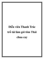 Diễn viên Thanh Trúc trổ tài làm gỏi tôm Thái chua cay doc