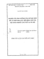 Nghiên cứu ảnh hưởng của khí hậu thời tiết và nhịp sinh học đến bệnh cấp cứu nội khoa người cao tuổi tại Hà Nội