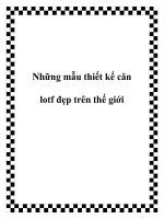 Những mẫu thiết kế căn lotf đẹp trên thế giới ppt