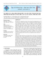 TÁC ĐỘNG CỦA THAY ĐỔI CHẾ ĐỘ THỦY VĂN LÊN VIỆC SỬ DỤNG ĐẤT ĐAI TRÊN ĐỊA BÀN HUYỆN CẦU KÈ, TIỂU CẦN VÀ CẦU NGANG, TỈNH TRÀ VINH ppt