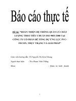Hoàn thiện hệ thống quản lý chất lượng theo tiêu chuẩn ISO 9001 2008 tại công ty cổ phần bê tông dự ứng lực PVC FECON thực trạng và giải pháp