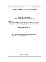 Hoàn thiện thiết bị, công nghệ sản xuất các modul sinh học xử lý nước thải công nghiệp thực phẩm